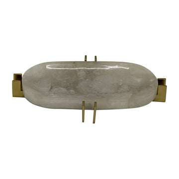 Quartz 14" White Tray With Gold Details - White / Gold