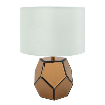 Mirrored Facetd Table Lamp 17.25" - Gold