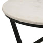 Miguel - Round Marble Top Coffee Table - White And Black