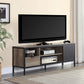 Nantan - TV Stand - Rustic Oak & Black Finish - 21"