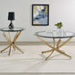 Brooke - Round Glass Top Coffee Table Set