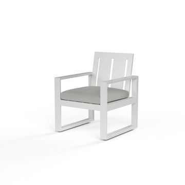 Newport - Dining Chair, No Welt - Cast Silver / White