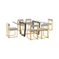 Kai Anastasia - Rectangular Glass Dining Table Set - Gold Brushed Base