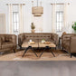 Thatcher - Upholstered Tuxedo Arm Tufted Loveseat - Brown