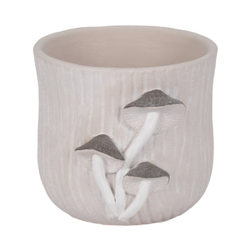 Mushroom Applique Planter - Gray