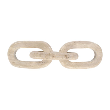 Travertine 14" 3 Link Chain Decor - Tan