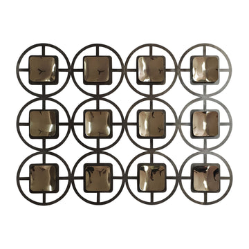 Metal 40" Circles Wall Deco - Gold/Black