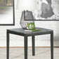 Mozzi - Square Faux Marble Side End Table - Gray And Black