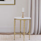 Baldwin - Round Marble Top Side Table - White And Gold