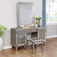 Leighton - Vanity Table Set With Stool - Metallic Mercury