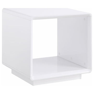 Paseo - Square End Side Table - White High Gloss