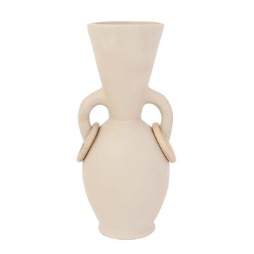 18" Xixa Natural Large Ecomix Vase - Ivory / Beige