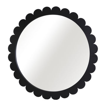 Scallop Border Mirror - Black