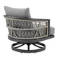 Zella - Outdoor Patio Swivel Armchair - Light Gray / Earl Gray