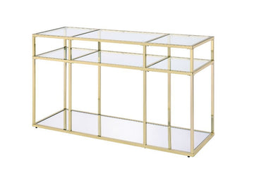 Uchenna - Sofa Table - Clear Glass & Gold Finish