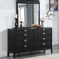 Brookmead - 8-Drawer Dresser With Mirror - Black