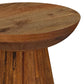 Aureo - Round Solid Wood Accent Side Table - Wild Honey