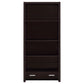 Skylar - 5-Shelf Bookcase With Drawer - Cappuccino