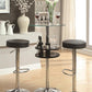 Gianella - Glass Top Bar Table With Wine Storage - Black And Chrome