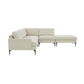 Serena - Velvet Large Chaise Sectional With Black Legs