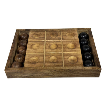 12" Tic Tac Toe With Orbs - Brown