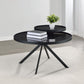 Briggs - Round Marble Printed Glass Top Coffee Table