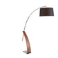 Robyn - Floor Lamp - Walnut Wood And Black Linen Shade