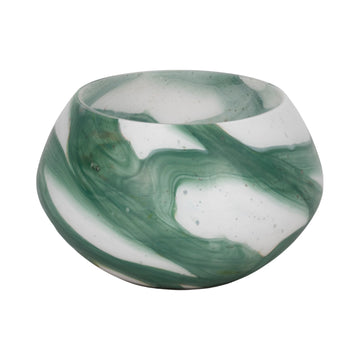 11" Ebb & Flow Bowl - Green / Clear