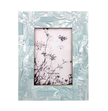 Resin 4x6" Capiz Design Photo Frame - Green