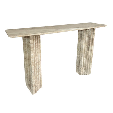 Canape Travertine Stone Console Table - Gray