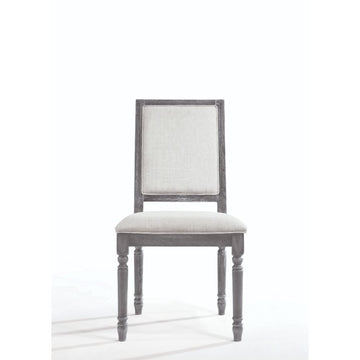 Leventis - Side Chair (Set of 2) - Cream Linen & Weathered Gray