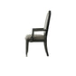 House - Beatrice Chair (Set of 2) - Two Tone Gray Fabric & Charcoal Finish