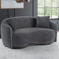 Brookside - Velvet Upholstered Curved Loveseat - Dark Gray