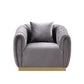 Elchanon - Chair - Gray Velvet & Gold Finish - 30"