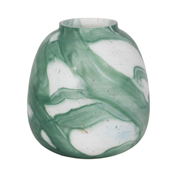 13" Ebb & Flow Vase - Green / Clear