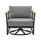 Veyda - Outdoor Patio Swivel Glider Lounge Chair With Cushions - Black / Teak