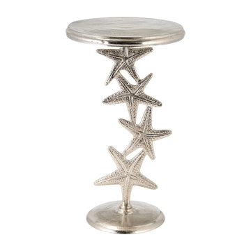 Metal Starfish Side Table 14 / 25" - Silver