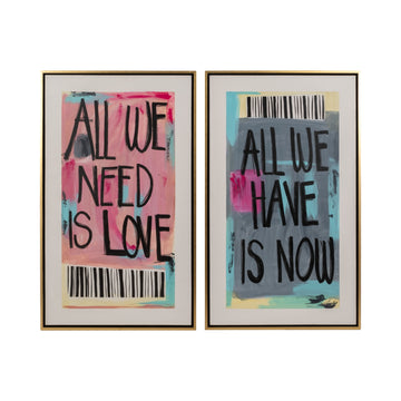 71" X 59" Hand Painted All We Need All We Have (Set of 2) - Multi