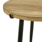 Pilar - Round Solid Wood Top End Table - Natural And Black