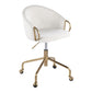 Claire - Task Chair - Gold Metal And Cream Velvet