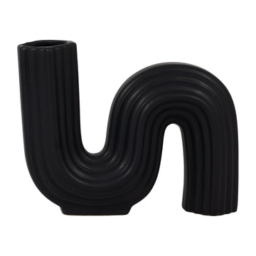 Ceramic 6" Loopy Vase - Black