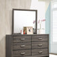 Watson - 6-Drawer Dresser With Mirror - Gray Oak