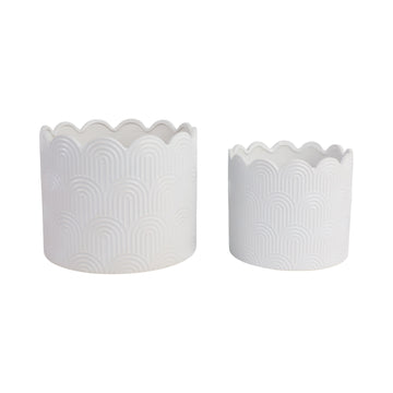 9" / 12" Arch Planters (Set of 2) - White