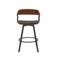 Athena - Swivel Walnut Metal Stool