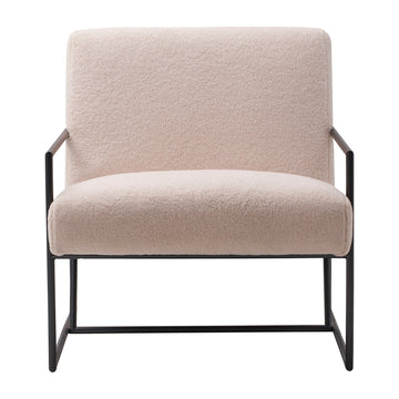 Modern Versatile Metal Armchair - Ivory