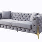 Jelanea - Sofa - Gray Velvet & Gold Finish