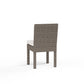 Coronado - Armless Dining Chair, With Self Welt - Canvas Flax / Dark Brown