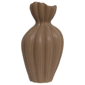 Tukwila Medium Ceramic Vase 14" - Light Brown