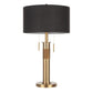 Trophy - Table Lamp - Antique Brass With Black Linen Shade - 26.5"