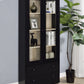 Hawthorne - 4-Shelf Glass Door Tall Cabinet With Drawers